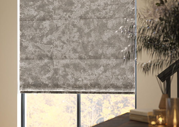 Cyrus Crushed Velvet, Latte - Motorised Roman Blind - Image 5